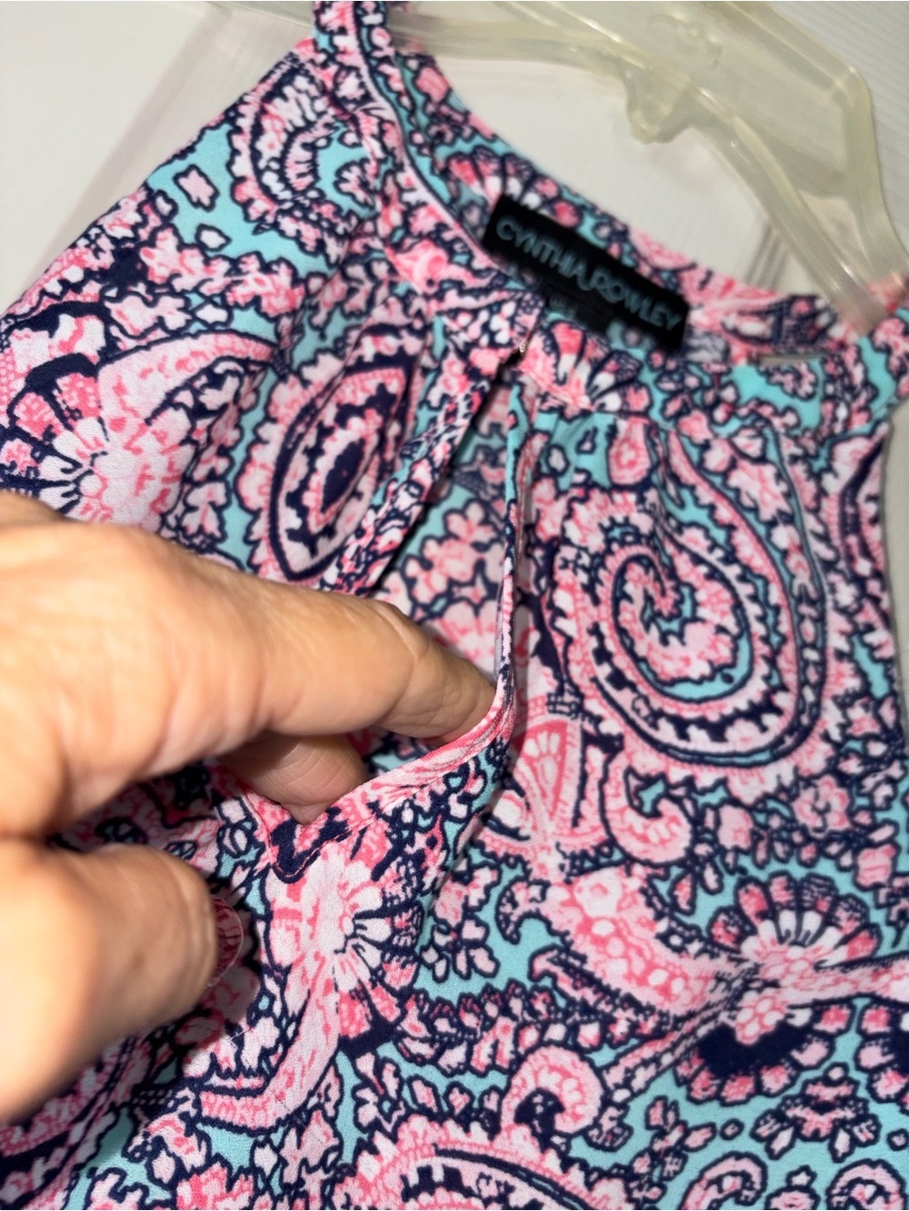 Cynthia Rowley Pink & Blue Paisley Halter Tank - Picture 4 of 8